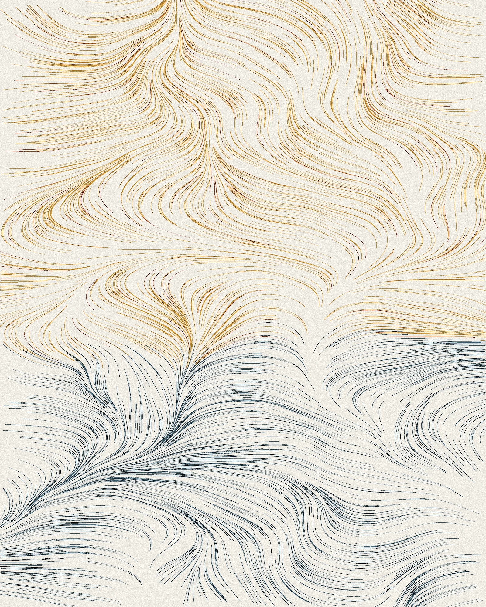 Tide Line III: strokes gathering into a wave